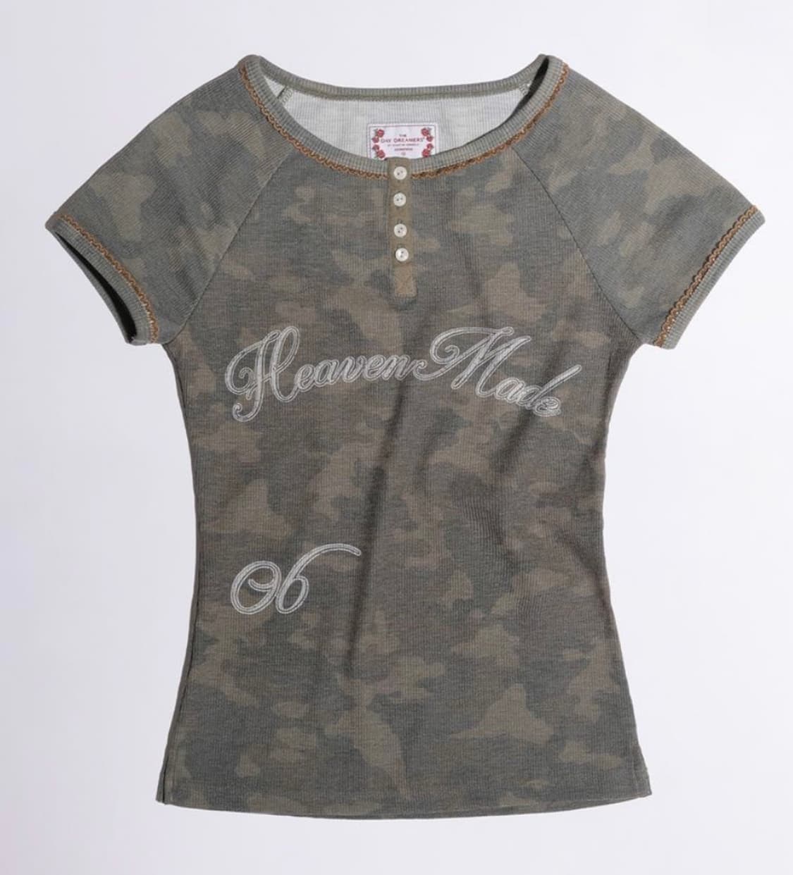 Heavenly Button Down Camo Tee Forest 상품이미지1