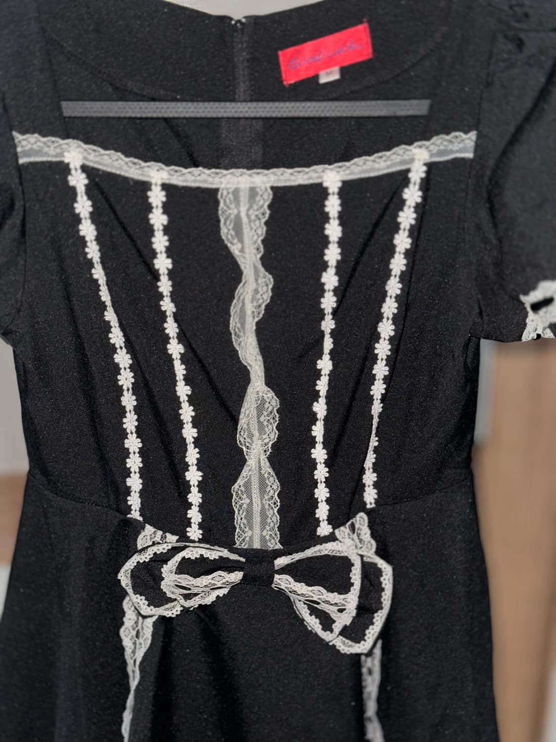 굿럭 고스로리 고딕 로리타 프릴 메이드 미니 원피스 상품이미지3