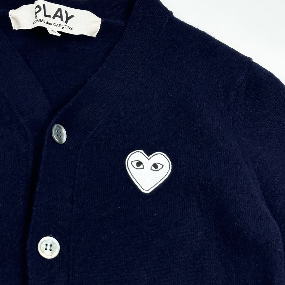 꼼데가르송 하트와펜 클래식 니트 가디건 네이비 여성S 상품이미지3