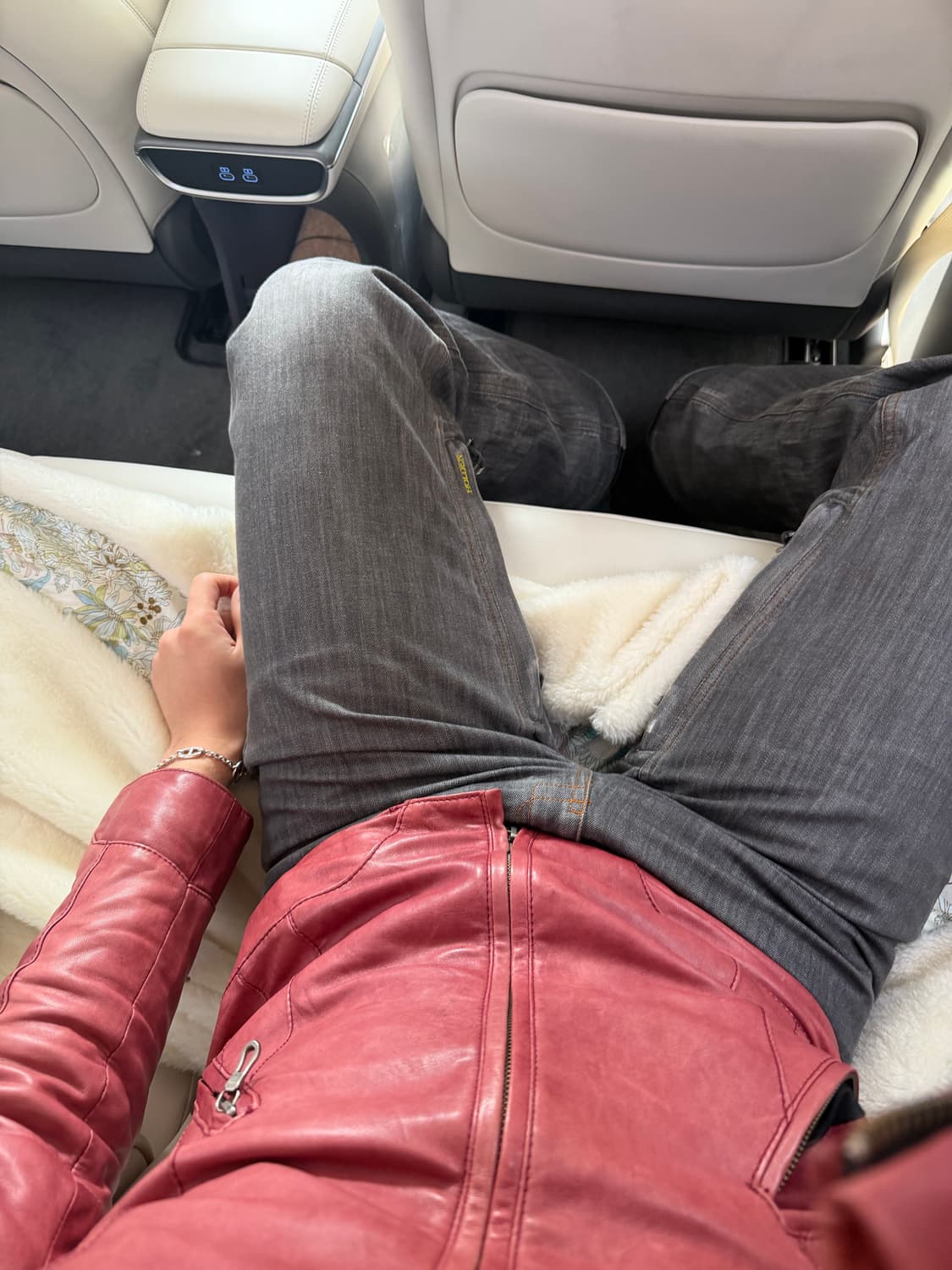 Red Lambskin Leather Jacket 상품이미지4