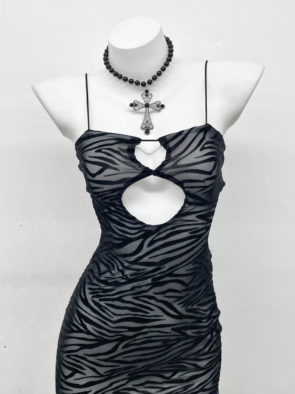 펑크 지브라 트임 원피스 상품이미지2