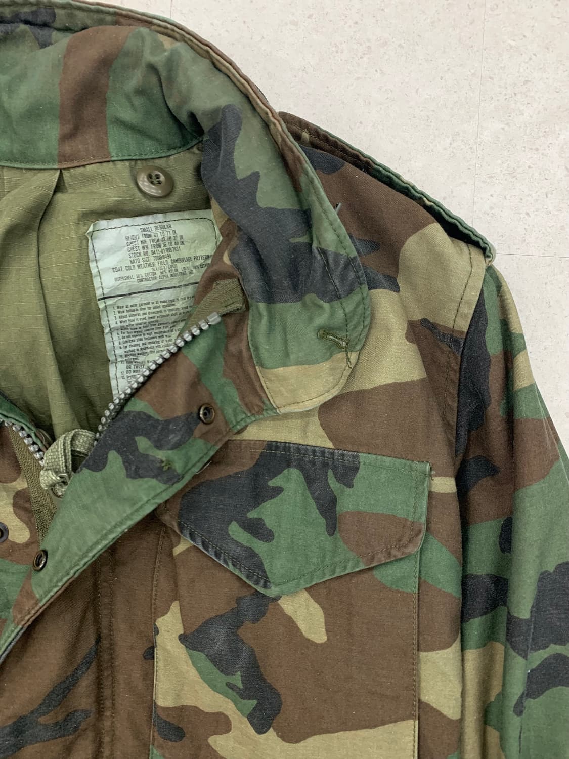 80s 알파 인더스트리 M-65 우드랜드 필드 자켓 상품이미지2