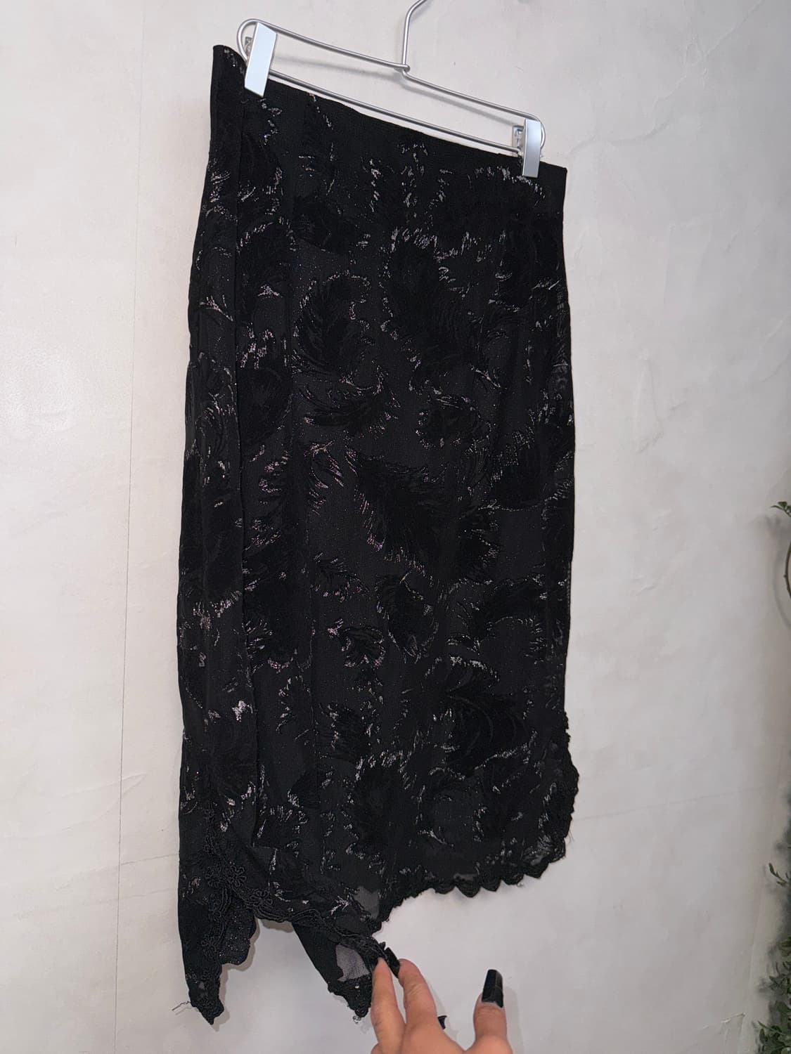 Black silver oriental patterned lace sk 상품이미지2
