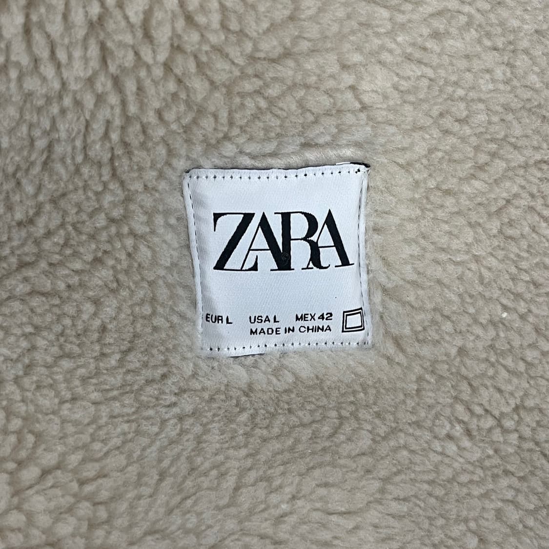 [정품/L] 자라 블랙 무스탕 양털 자켓 b19 상품이미지5