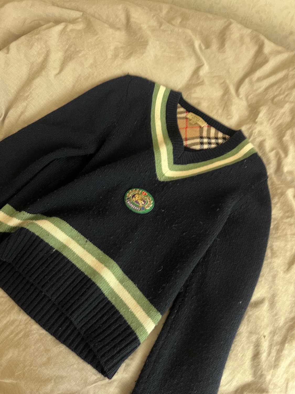 버버리 울 캐시미어 니트 블랙핑크 제니 니트 상품이미지2