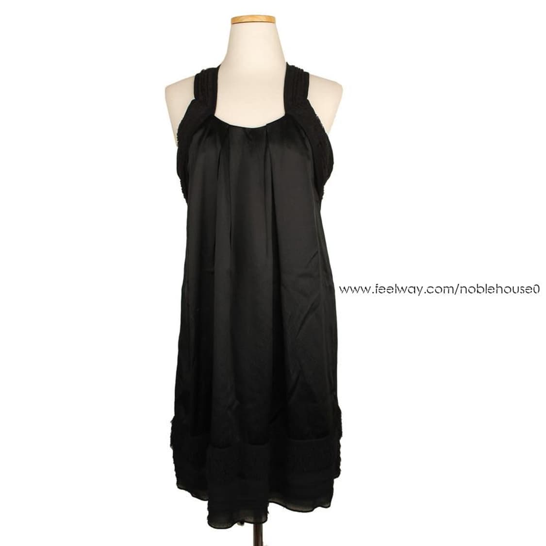 바네사브루노 블랙 실크 스트랩 원피스(36) 상품이미지1