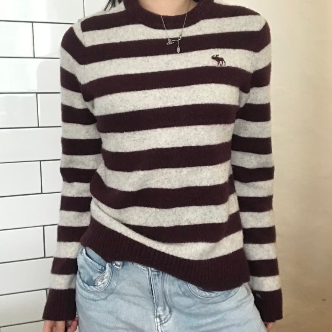 아베크롬비 스트라이프 니트 / M (55~66 추천) 상품이미지8