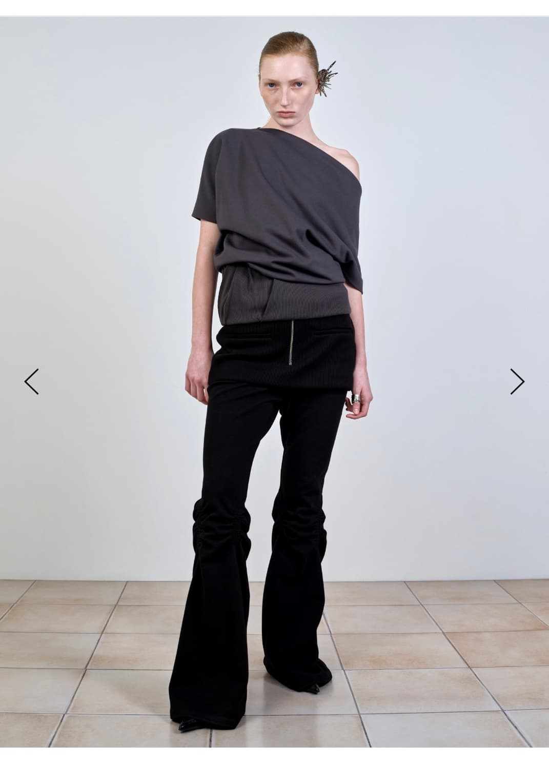 FOLDED DRAPING SWEATSHIRT CHARCOAL 상품이미지3