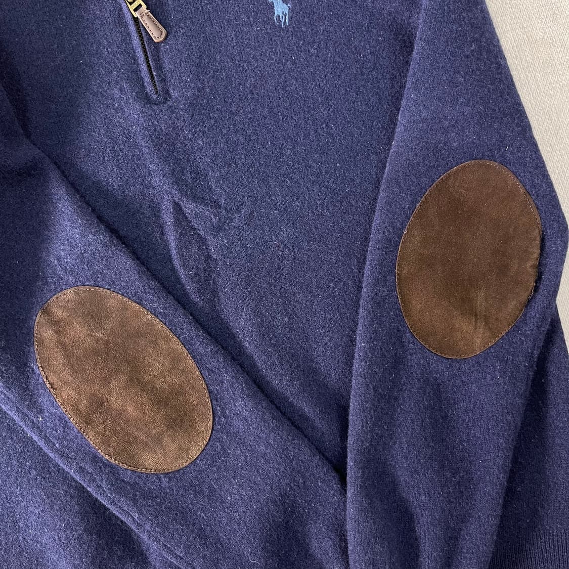 95 폴로랄프로렌 엘보우 패치 울 반집업 니트 상품이미지6