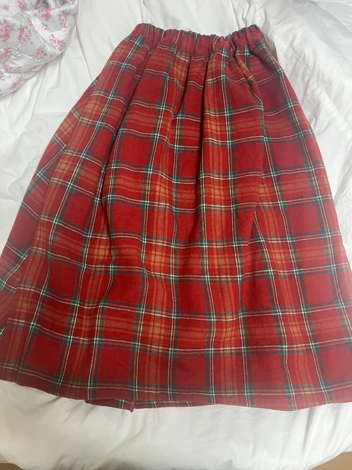 플리츠 울 체크롱스커트  상품이미지2