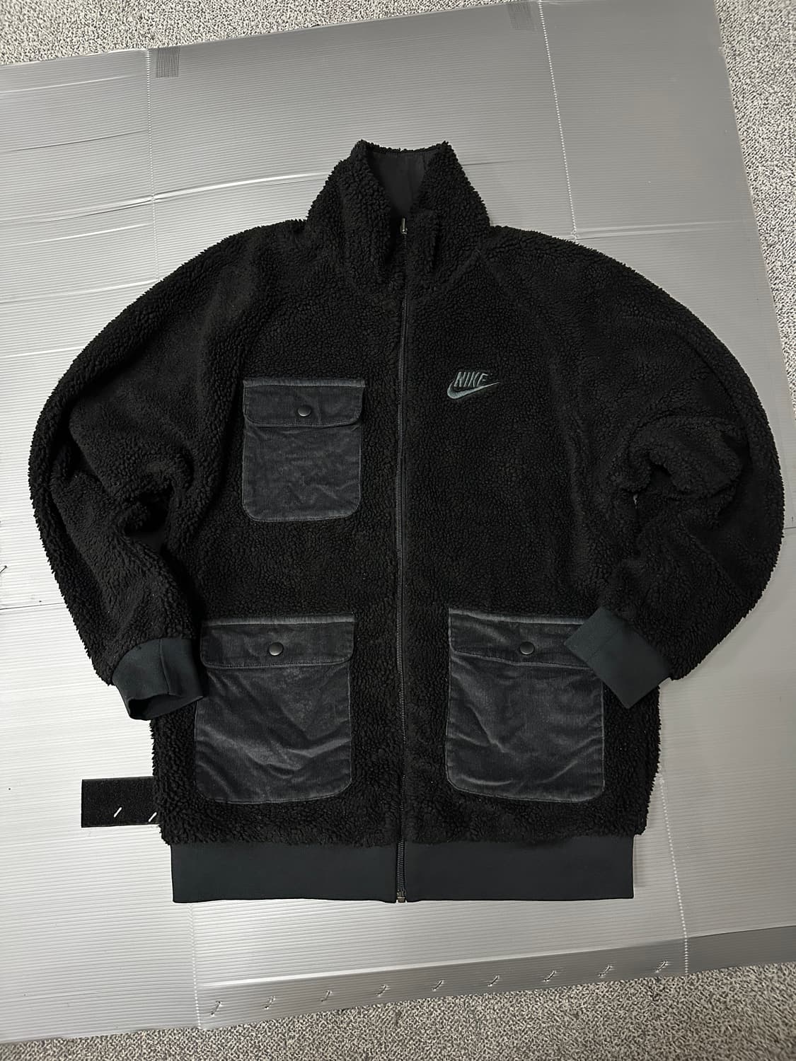 나이키 리버시블 쉐르파 후리스 양털 자켓 블랙 L 상품이미지4
