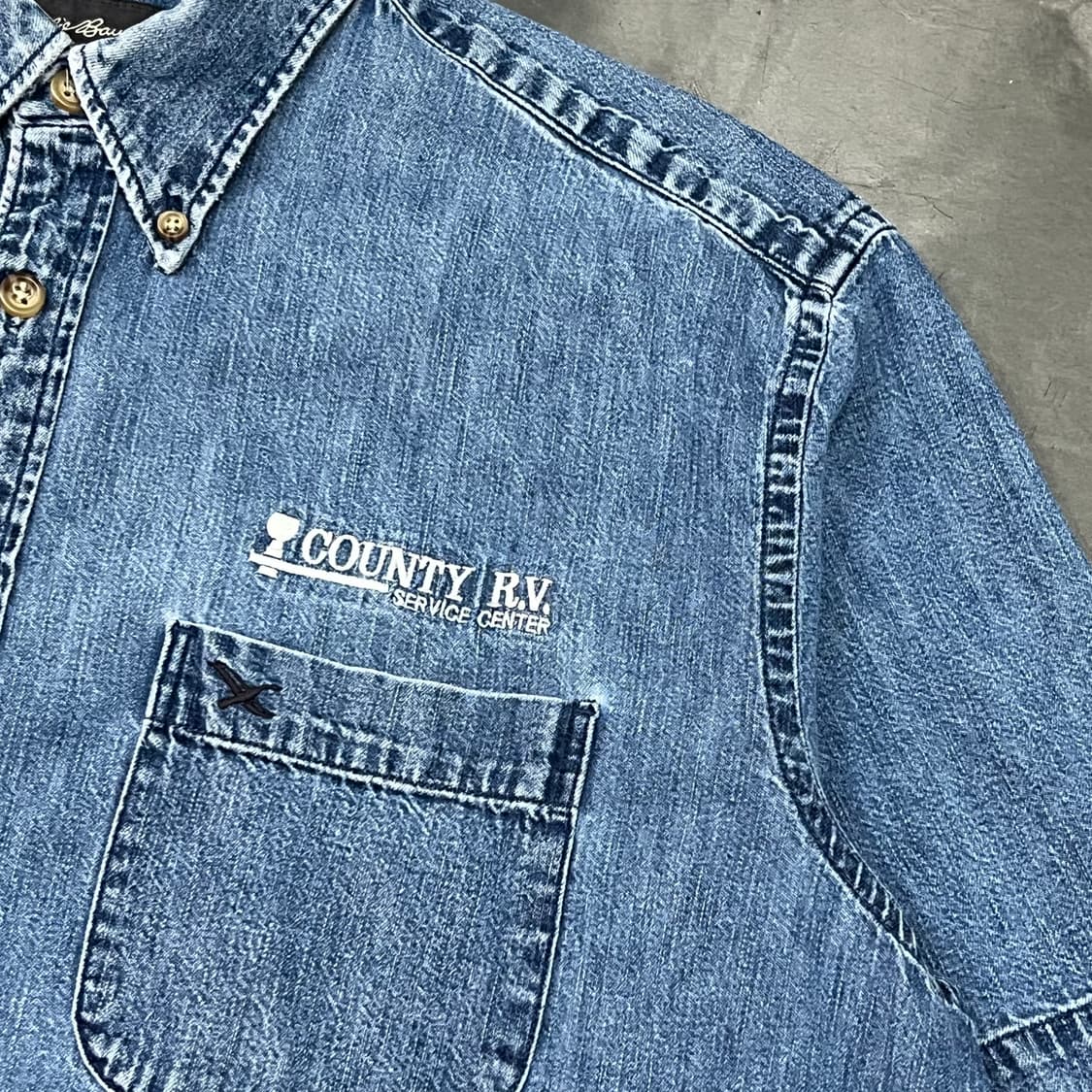  에디바우어 데님 하프 셔츠 y16240 상품이미지4