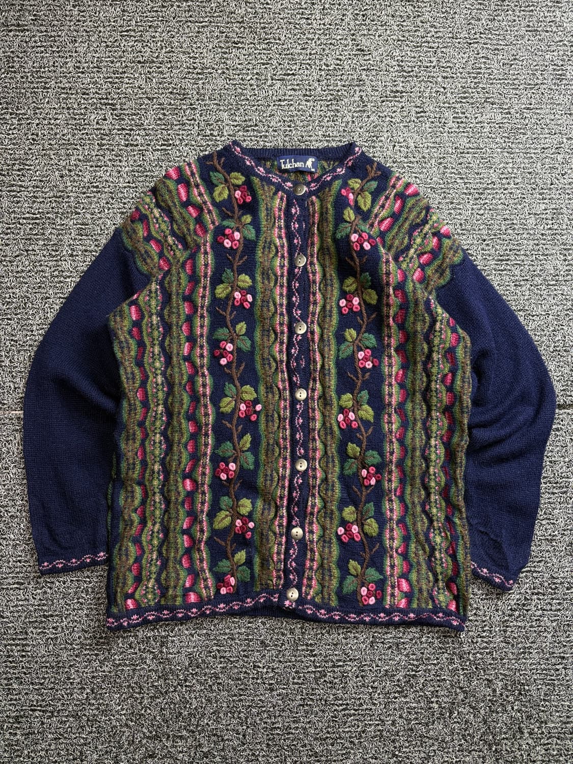 빈티지 아카이브 플로럴 패턴 울 가디건 2103 상품이미지2