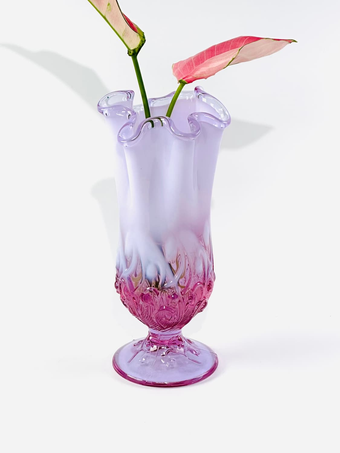 미국 빈티지 펜톤 아트글라스 핑크 오팔레센트 유리 화병 상품이미지6