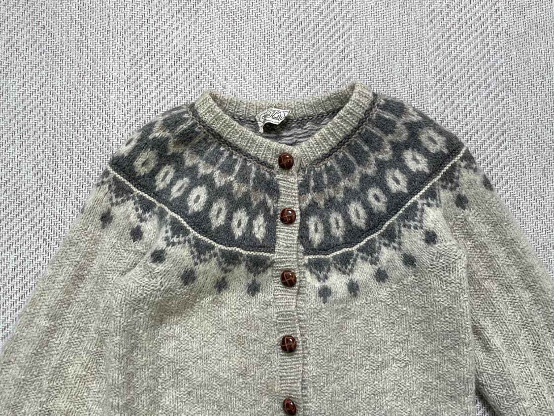 빈티지 핸드니트 노르딕 토클 니트 가디건 J04090 상품이미지3
