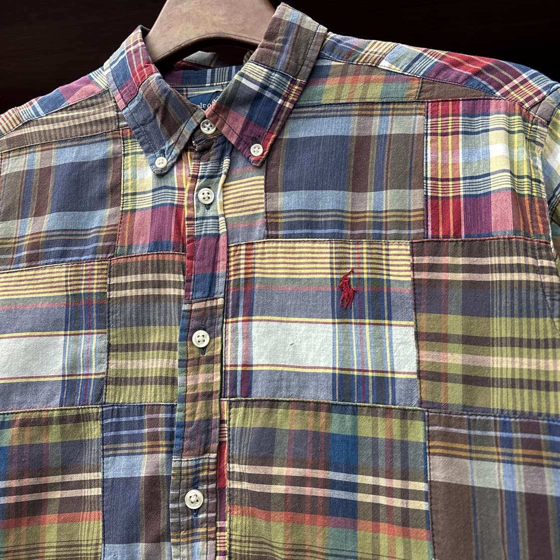 90s 폴로 랄프로렌 멀티패턴 마드라스 버튼다운 체크셔츠 N1078 상품이미지6