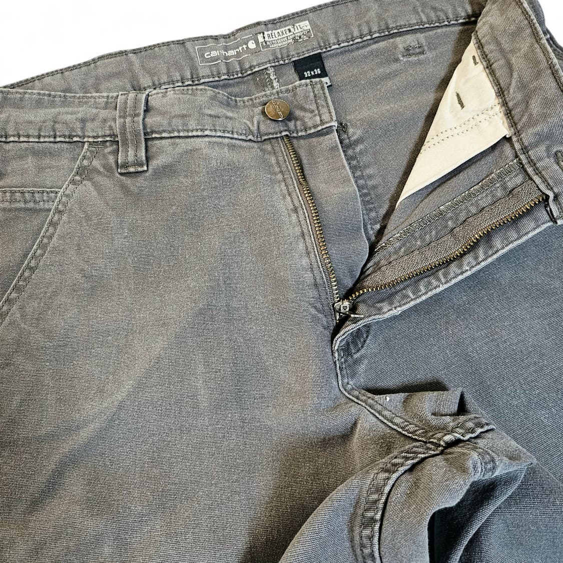 [32X36][칼하트]러기드 플렉스®릴렉스핏 캔버스 페이딩 워크팬츠 챠콜 상품이미지4