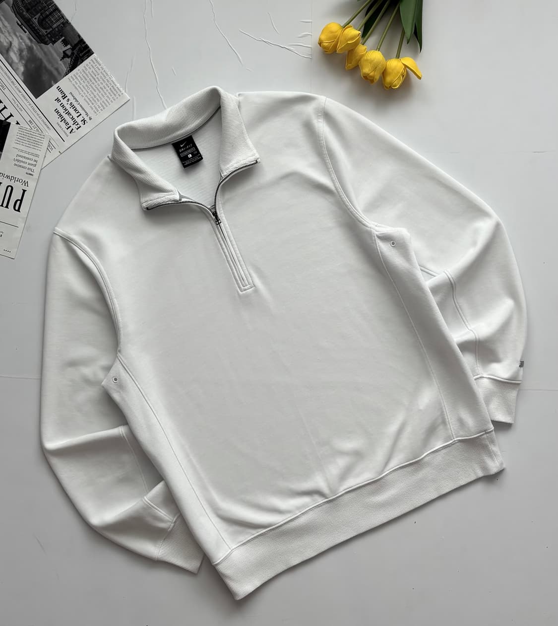 Nike 나이키 Dry-Fit 화이트 하프 집업 상품이미지1