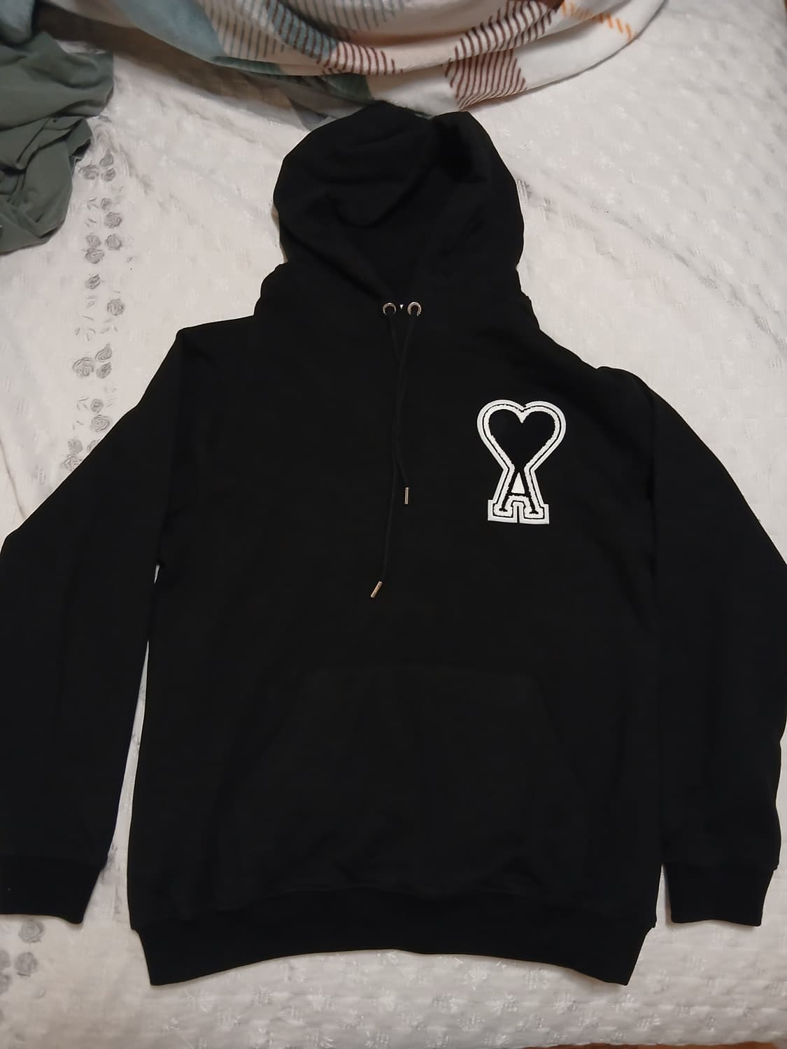 아미 블랙 후드티(정품인증 큐알확인, 기모X) 상품이미지1