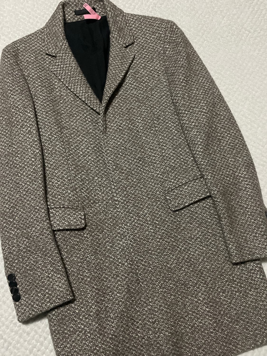 TIME HOMME 타임옴므 양모 모헤어 트위드 스타일 싱글 코트 상품이미지7