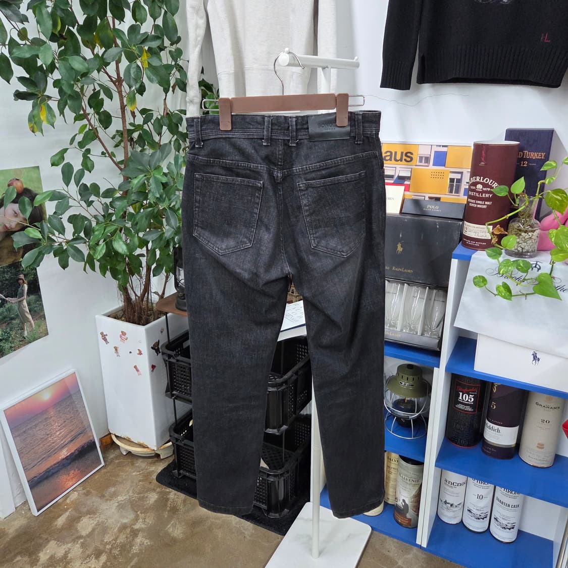 송지오 흑청 데님팬츠 78 상품이미지3