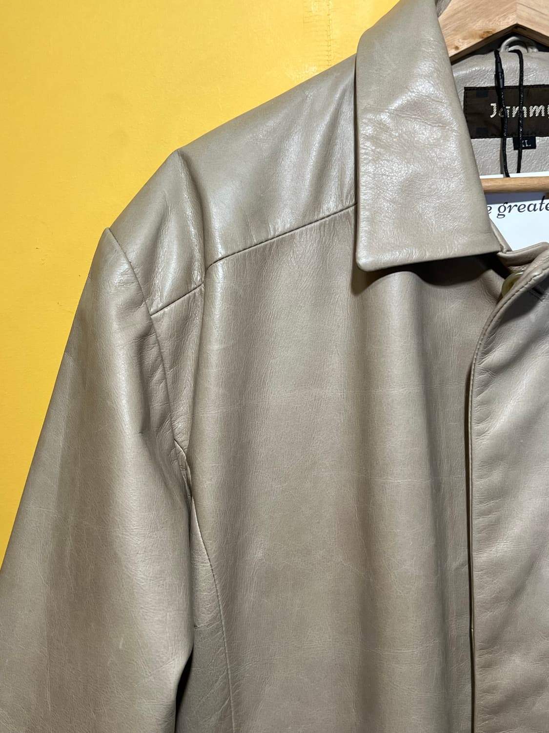 00s 천연 소가죽 아이보리 자켓 상품이미지3