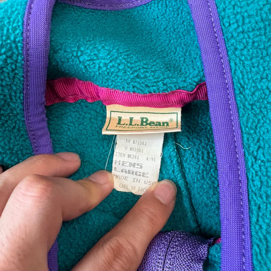 80년대 미국 생산 llbean 엘엘빈 그린 플리스 자켓 상품이미지6