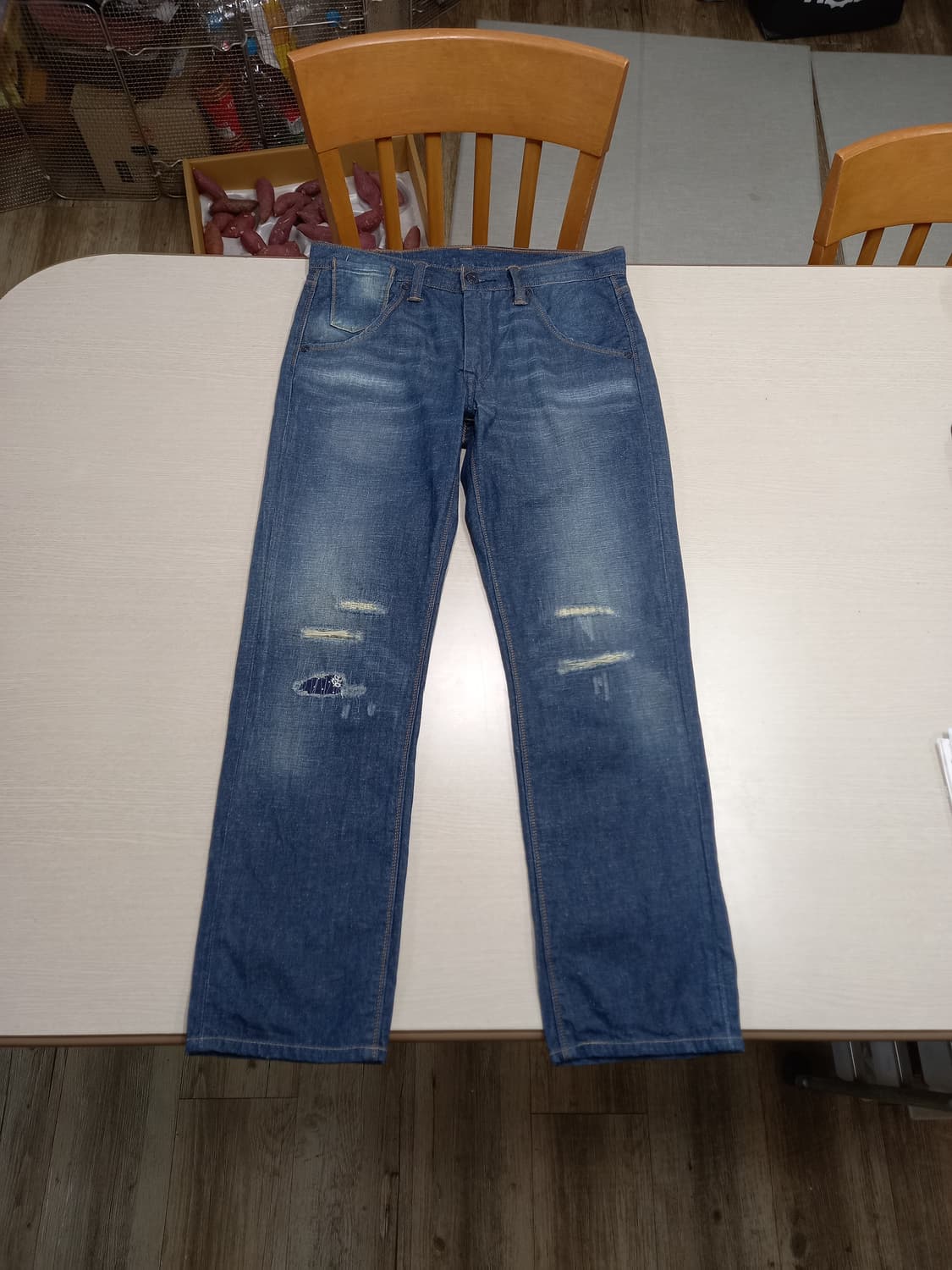 30 리바이스511 봄여름용 린넨18% 데미지워싱 리페어진 30-210 상품이미지1