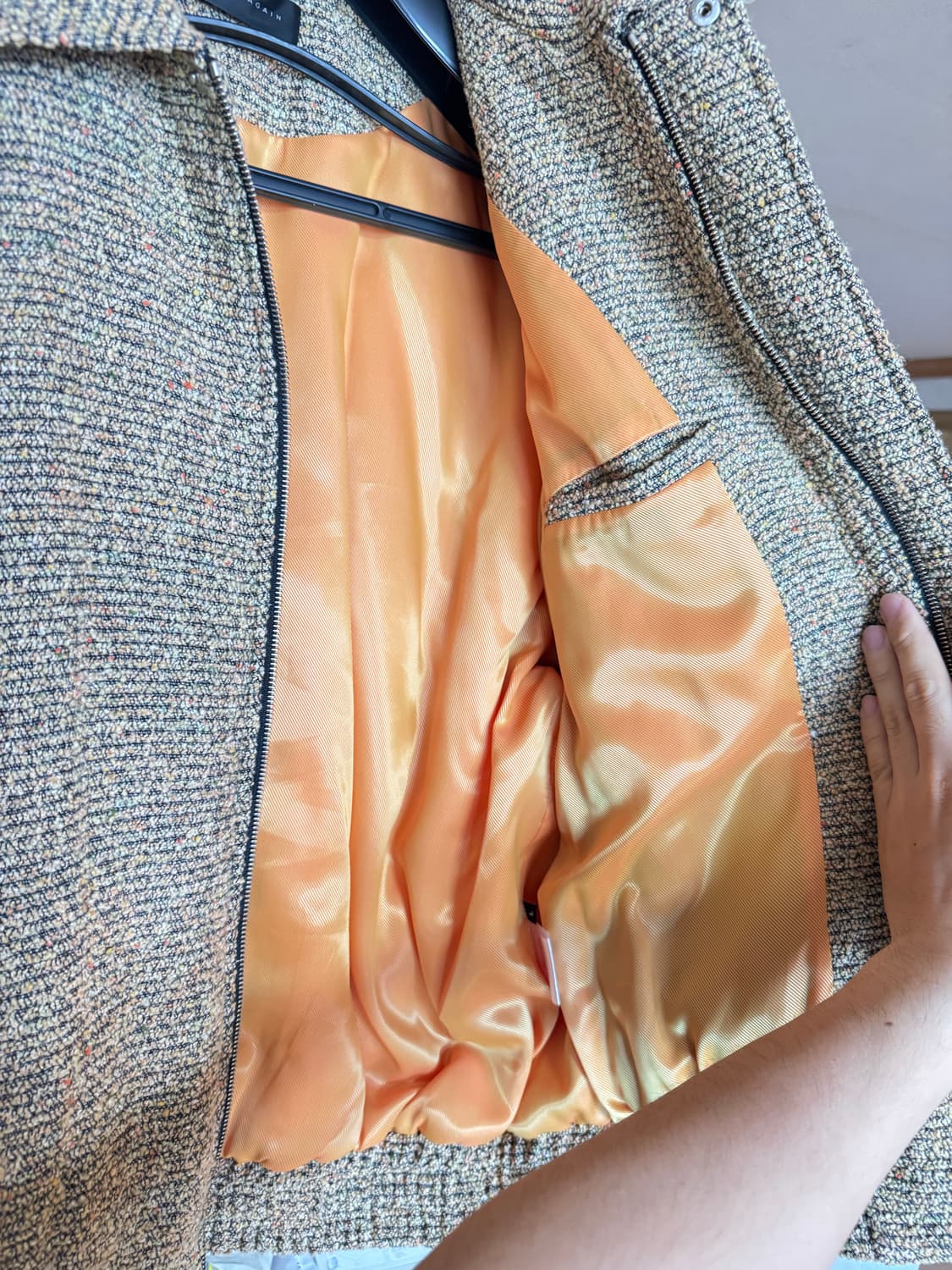 Crushagain 크러쉬 어게인 yellow tweed 붐버 자켓 상품이미지6