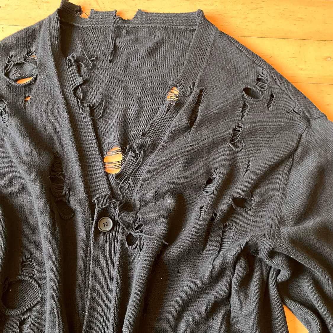 Japanese 90s 빈티지 가공 그런지 블랙 가디건 105 상품이미지4