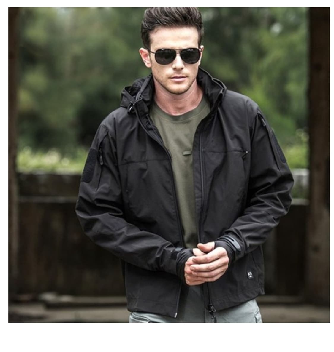 남성 택티컬 바람막이 자켓 블랙 100 상품이미지2