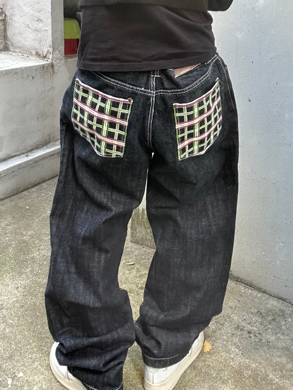 2000s JPN 와이드 프린팅 데님 힙합팬츠 상품이미지1