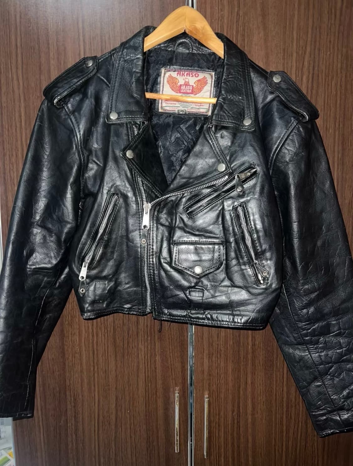 AKASO 빈티지 소가죽 모터사이클 자켓 상품이미지1