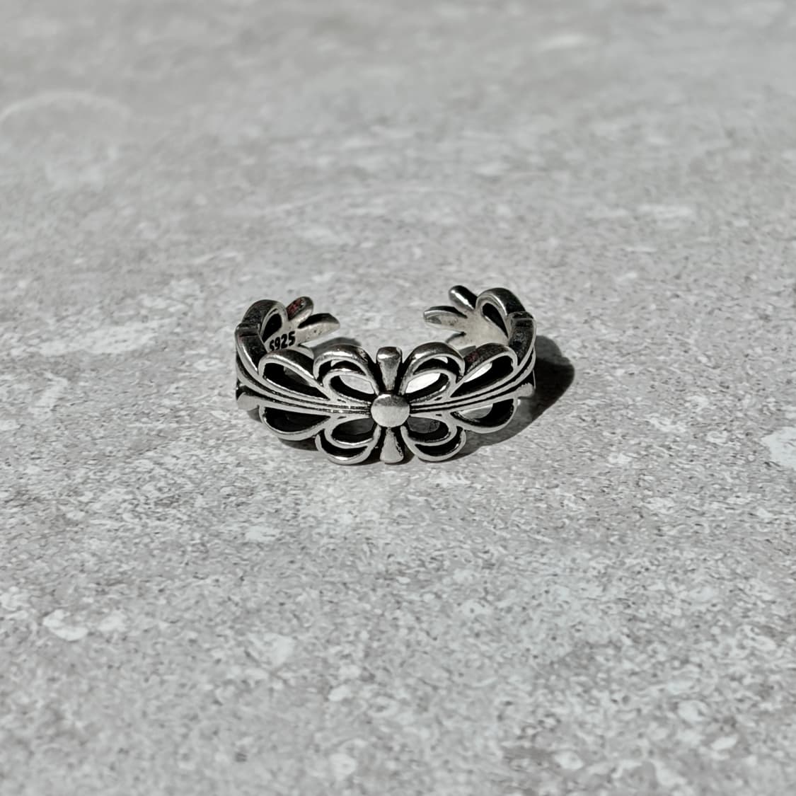 Oribell 크롬 플로랄 925실버 오픈링 반지 상품이미지2