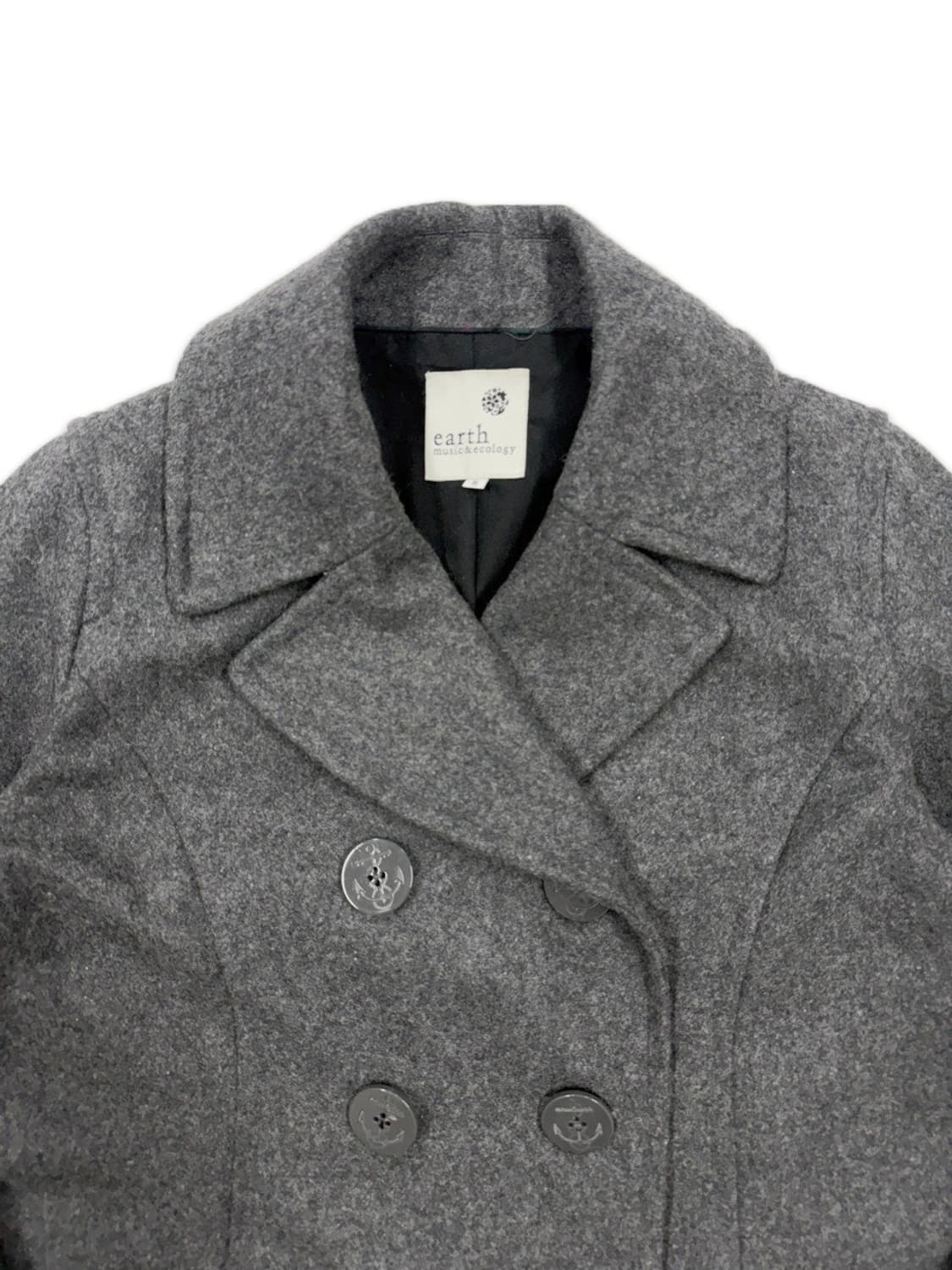 빈티지 earth music 그레이 더블 코트 상품이미지4