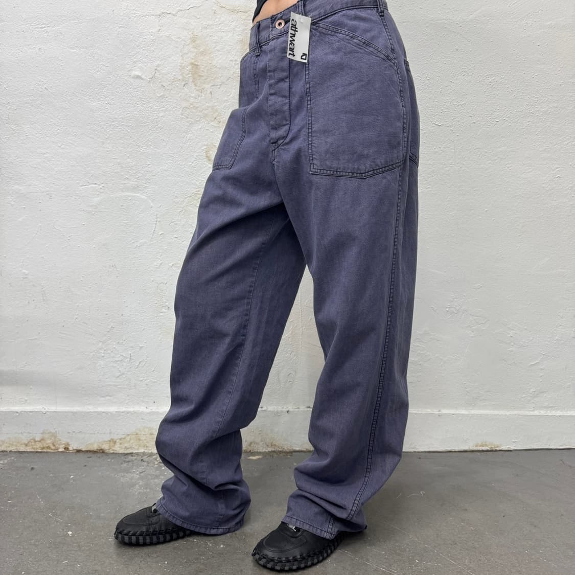 JOHN BULL blue 블루 워시드 데님 신치백 루즈 와이드 워크 팬 상품이미지3
