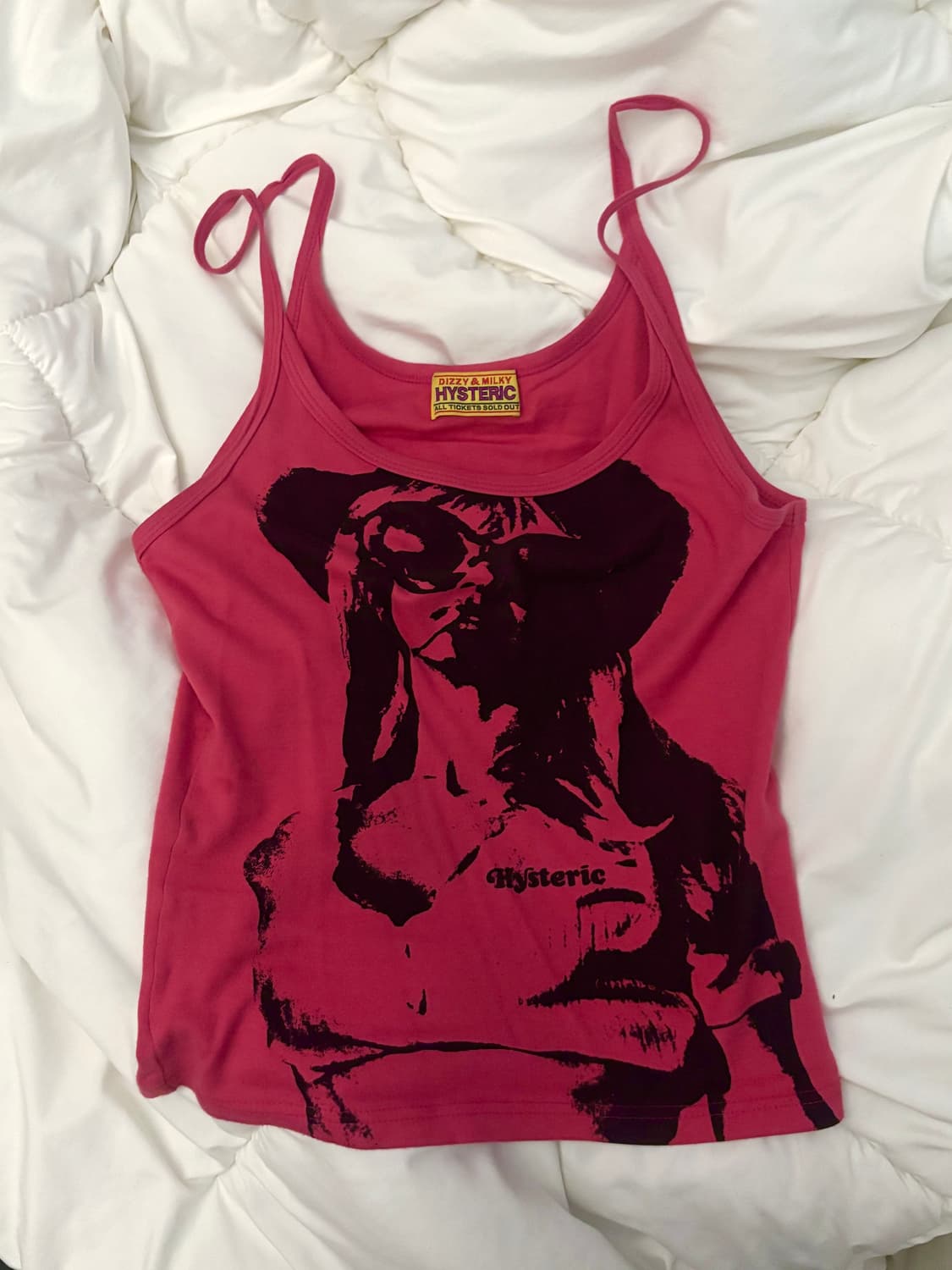 히스테릭 글래머 스모크 온 워터 캐미솔 핑크 나시 상품이미지1