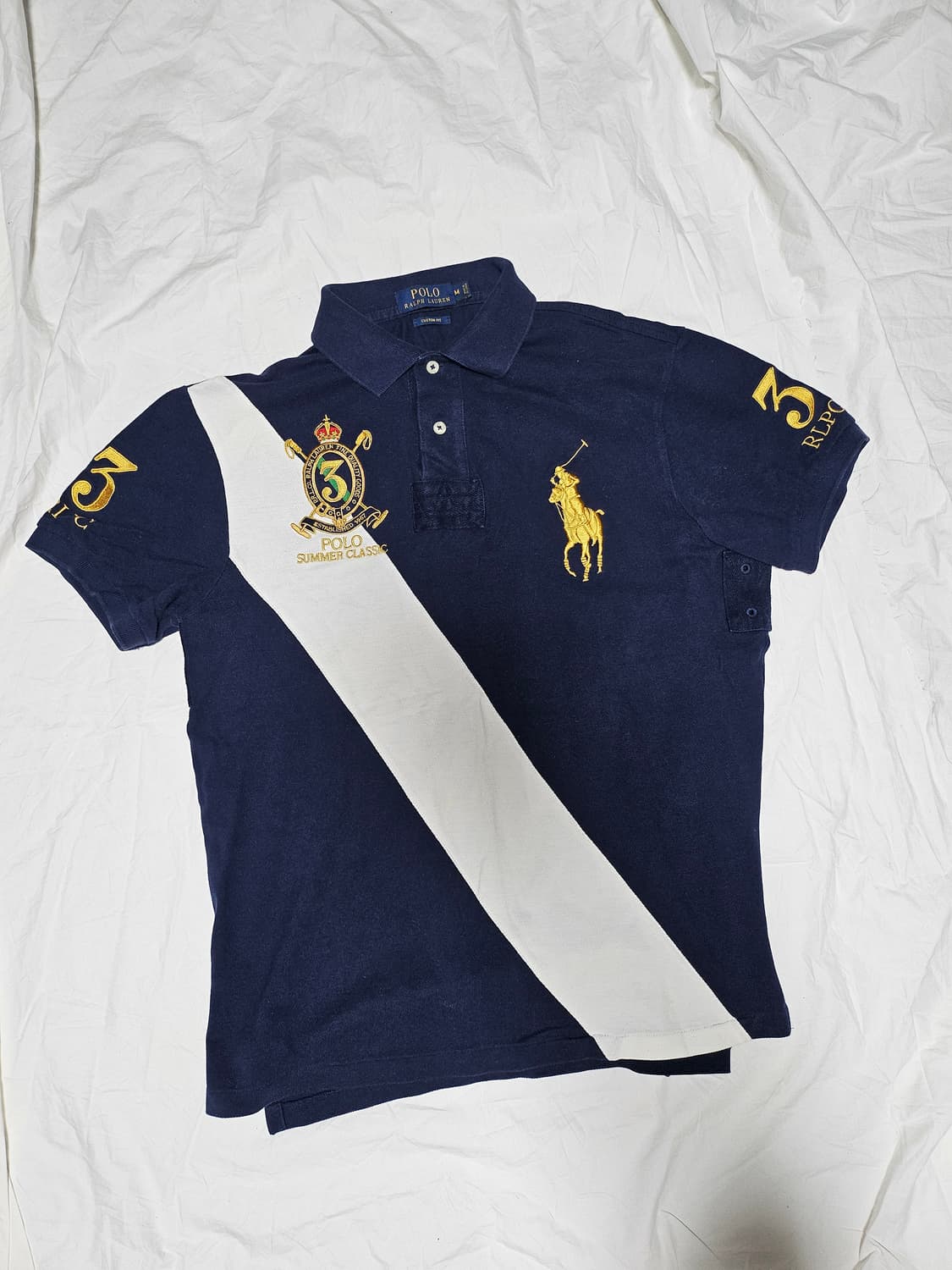 폴로랄프로렌 빅포니 사선 카라티 핀터깔 여성 M 상품이미지1