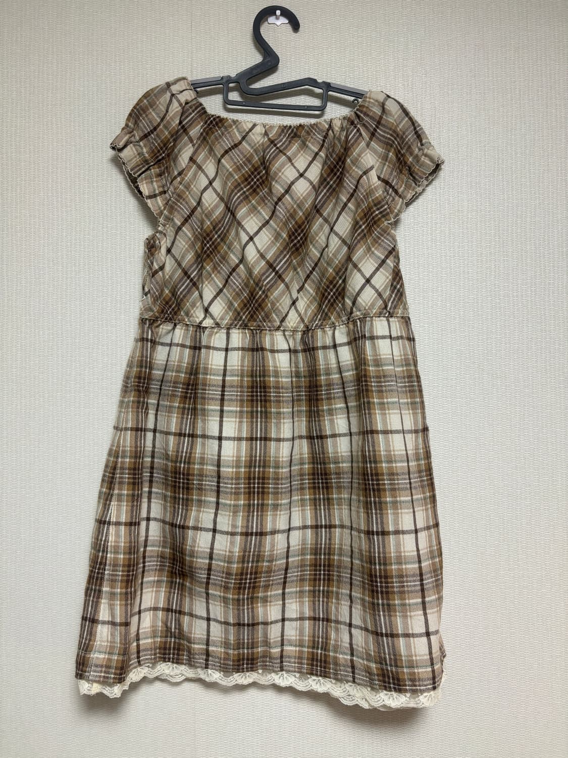 라떼 체크 리본 원피스 상품이미지5