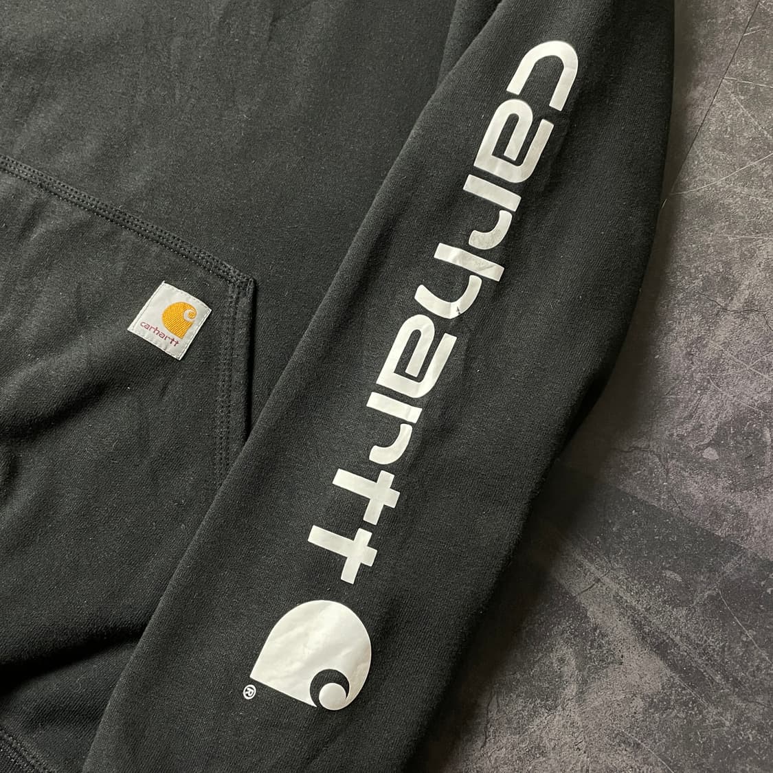 CARHARTT  칼하트 빈티지 블랙 기모라이닝 후드티 A00374 상품이미지5