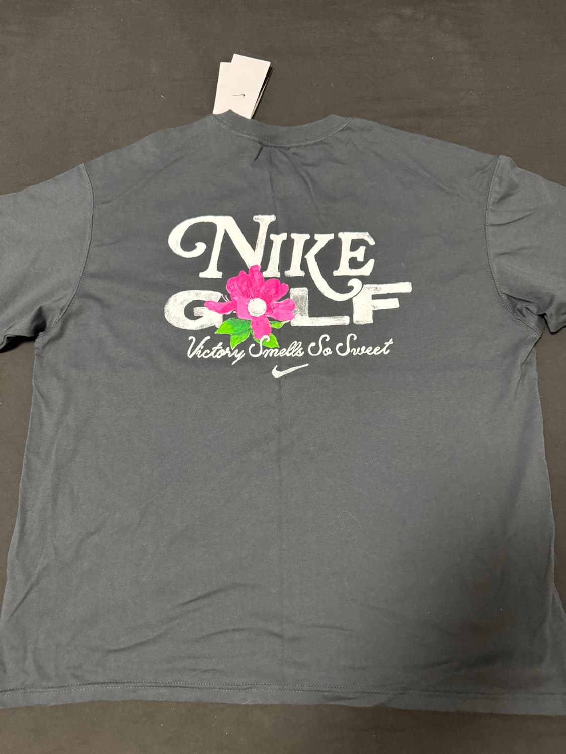 정품새제품 나이키 골프 플라워 골프 반팔티셔츠 2XL 차콜 상품이미지1
