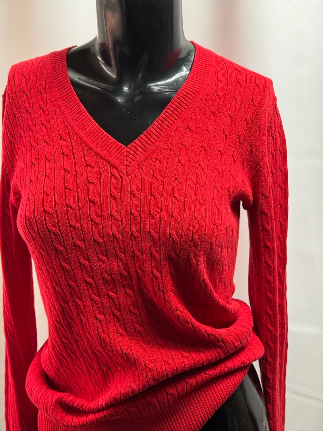 타미힐피거 브이넥 꽈배기 니트 상품이미지2