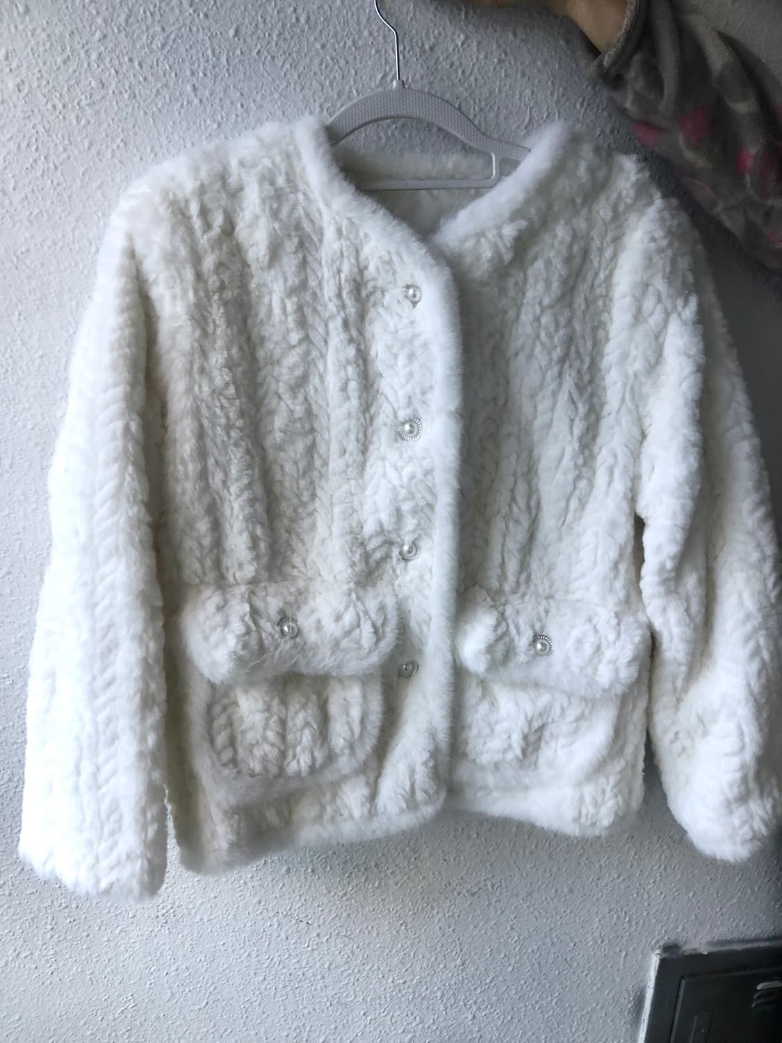 화이트 퍼 아이보리 퍼 자켓 상품이미지1