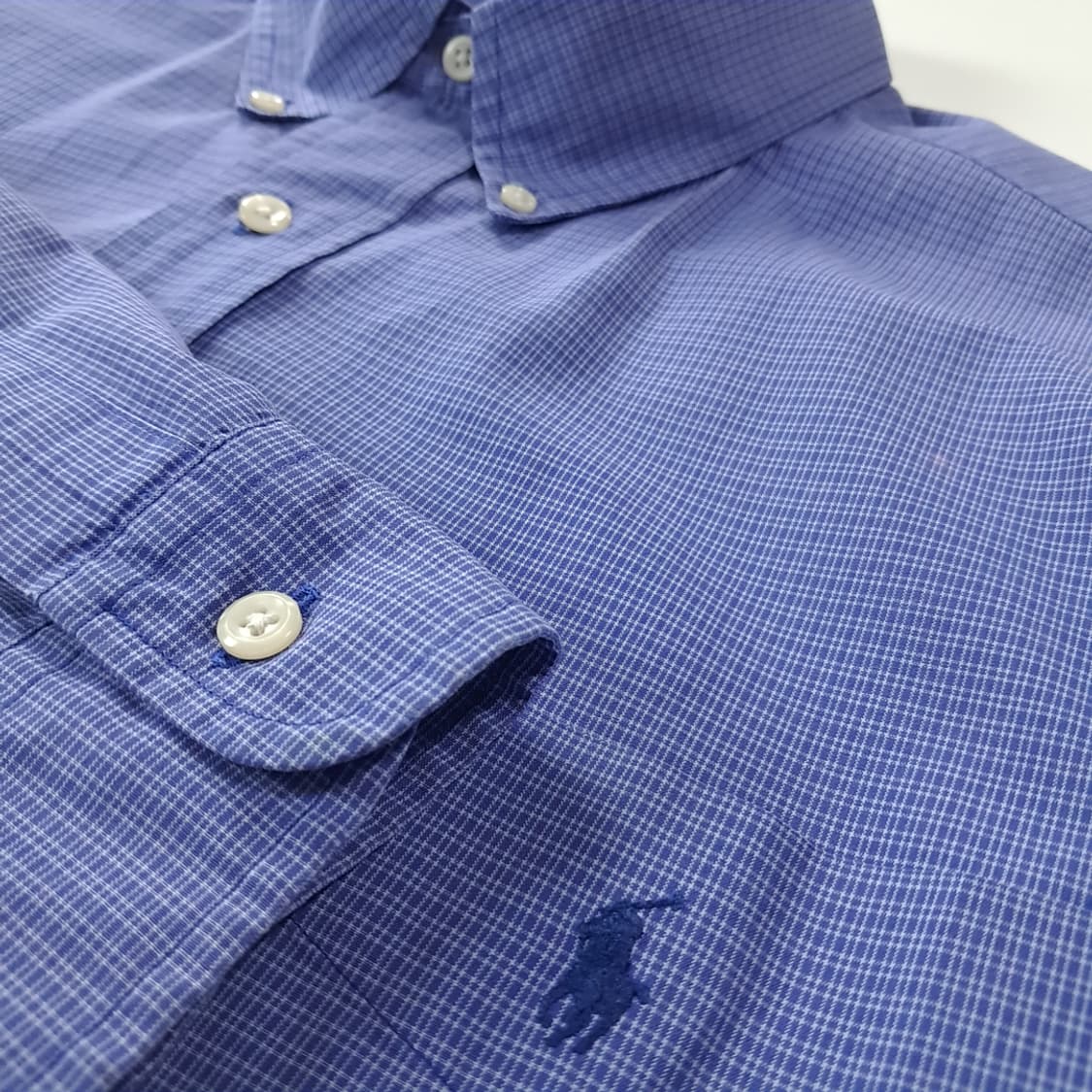 CK225 2XL 폴로 90s 블루 핀체크 셔츠 남방 상품이미지4