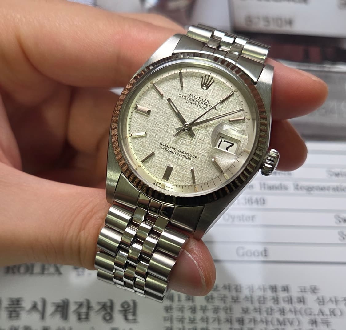 빈티지 롤렉스 데이저스트 1601 실버 보카시판 통줄 쥬빌리줄 (감정서  상품이미지5
