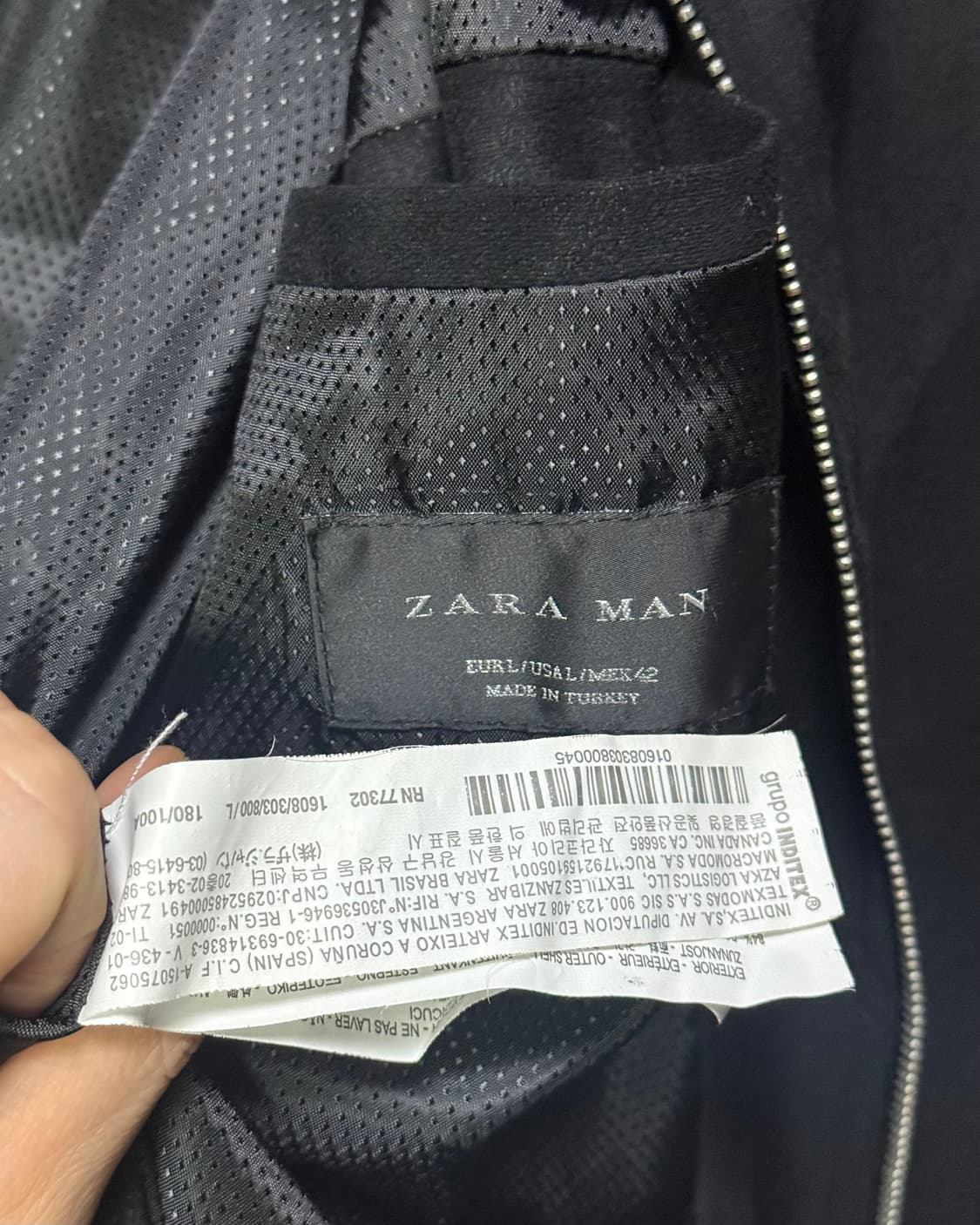 자라 스웨이드 집업 블루종 봄버 자켓 블랙 L 100 락시크 고스 펑크  상품이미지6