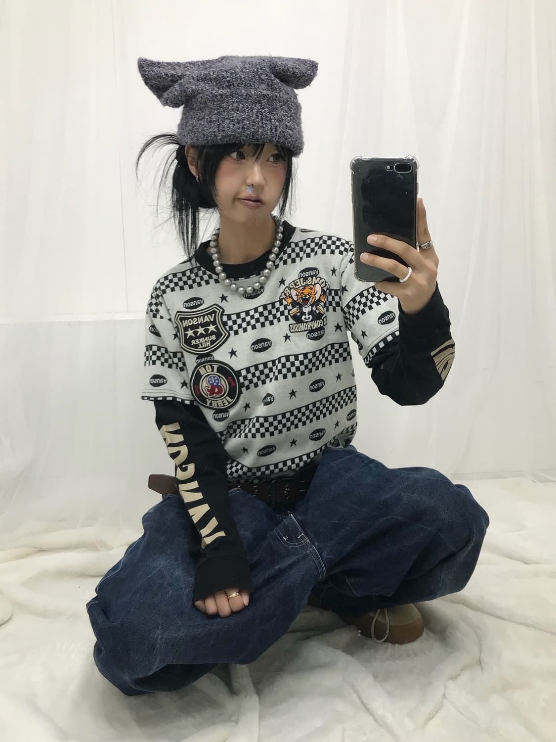 밴슨 X 톰&제리 콜라보 레이어드 롱슬 (⭐️레어⭐️ ) 상품이미지6