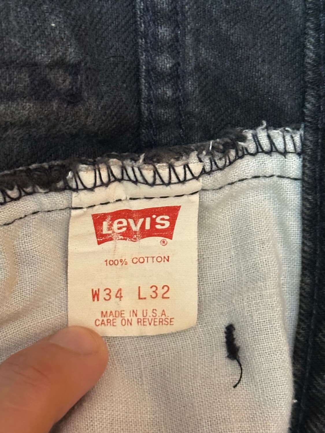 90s 리바이스 usa 505 블랙탭 블랙진 흑청 34/30 상품이미지4