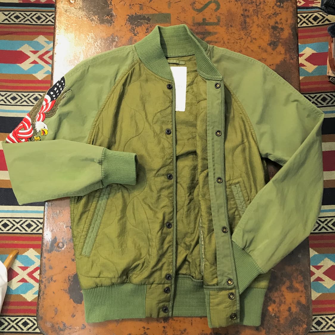 데님 앤 서플라이 독수리 자수 카키 퀼팅 자켓 여성 55 66 남성 97 상품이미지4