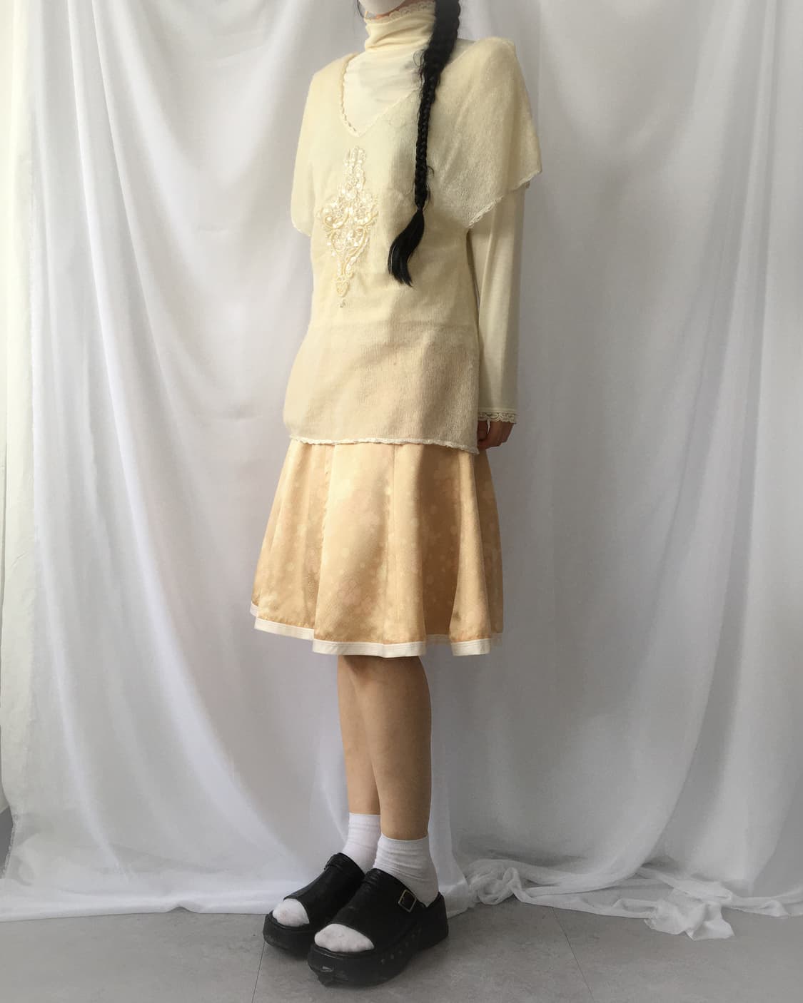 Ornament beads point woolen knit top 상품이미지9